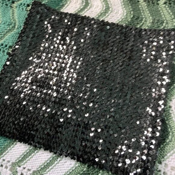 Vintage 19th Avenue Y2K Black Sequin Sparkling Tube Top Cropped Made in Canada - Picture 6 of 8
